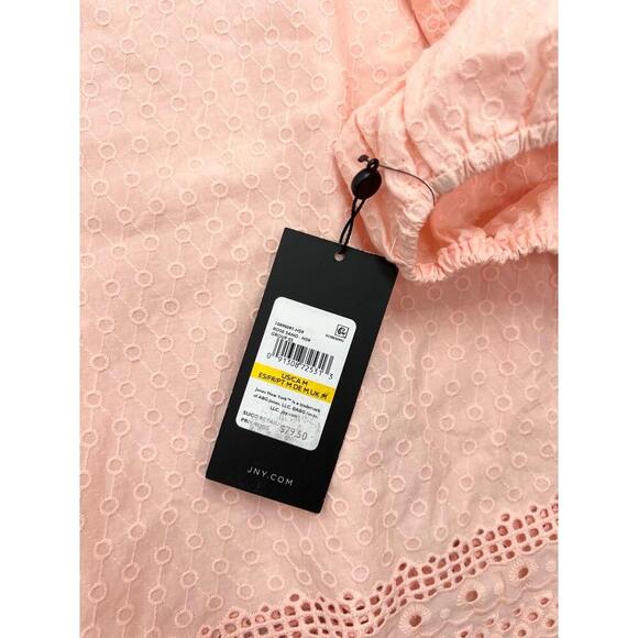 Jones New York Embroidered 3/4Sleeve Tie Front Blouse Size M in Rose Sand - Picture 6 of 13